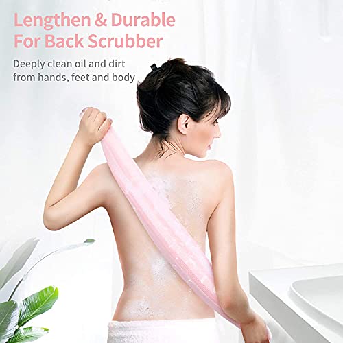 Yiclick Exfoliating Washcloth Towel - Exfoliating Body Scrubber, Loofah Wash Sponge - Korean & Japanse & African Washcloth - Soft + Rough Exfoliating Back Scrubber - for Senstive and Rough Skin - color: Pink