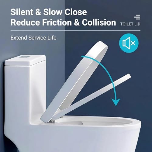 Elongated Toilet Seat, Easy Clean Hinges Release for Deep Cleans, Durable PP, Universal Fit, White