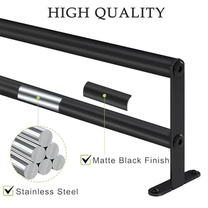 Double Towel Bar, 32 Inch Towel Racks for Bathroom, Stainless Steel Bathroom Towel Holder, Towel Rack Wall Mounted Towel Hanger Towel Rod, Matte Black - size: 32 Inch