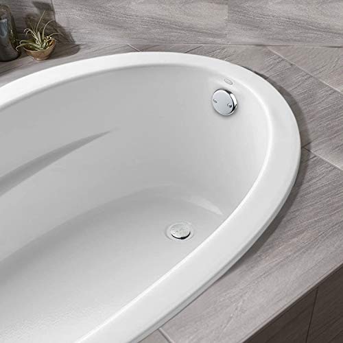 Tip-Toe Bathtub Drains Trim Set with Two-Hole Overflow Faceplate, Replacement Bath Drain Trim Kit with 2-Hole Overflow Faceplate and Universal Fine/Coarse Thread (Chrome Plated) - color: Chrome Plated
