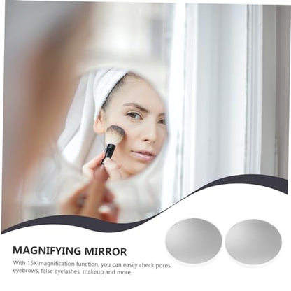 Mikinona 2pcs Suction Cup Magnifying Mirror Lighted Makeup Mirror Magnification Wall Mount for Bathroom