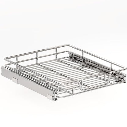 Kitchen Cabinet Pull Out Shelf and Drawer Organizer Slide Out Pantry Storaqe Basket in Multiple Sizes (17" W x 18" D,1 Tier) - size: 17" W x 18" D,1 Tier
