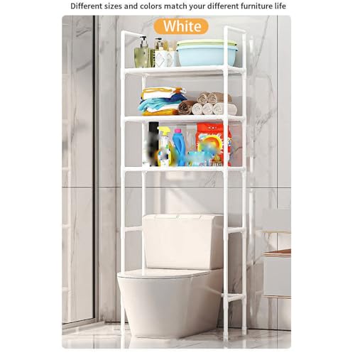 3-Tier Over The Toilet Storage, Space Saver Stainless Steel Bathroom Shelves, Freestanding Above Over Toilet Storage Shelf for Bathroom - color: White
