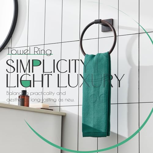 KOKOSIRI Hand Towel Holder Wall Mounted Towel Ring Bathroom Accessories Shower Towel Hanger Rack Stainless Steel Oil Rubbed Bronze, B3010OBR - color: Oil Rubbed Bronze
