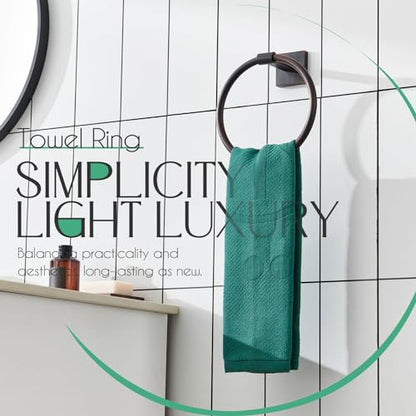 KOKOSIRI Hand Towel Holder Wall Mounted Towel Ring Bathroom Accessories Shower Towel Hanger Rack Stainless Steel Oil Rubbed Bronze, B3010OBR - color: Oil Rubbed Bronze