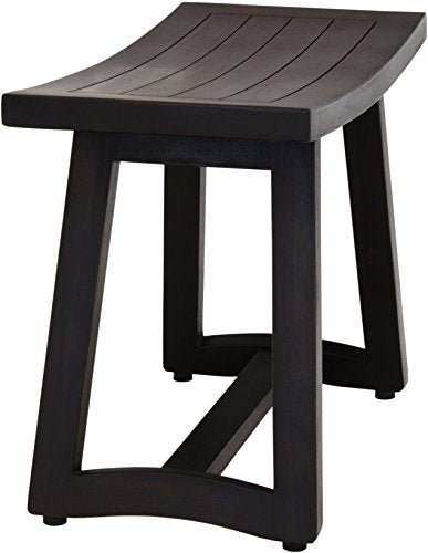 Patented 24" Asia Buru Mocha-Shield Teak Shower Bench - A. Bench | Durable, Water-Resistant Teak, Shower Chair & Shaving Foot Rest, Indoor/Outdoor Use - size: A. Bench