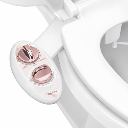 LUXE Bidet NEO 185 - Bidet Attachment for Toilet Seat, Rose Gold | Non-Electric, Dual Nozzle, Self-Cleaning, Adjustable Water Pressure, Rear & Feminine Wash - color: Rose Gold