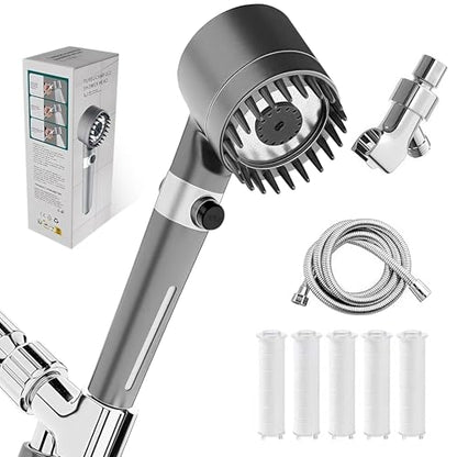 Filtered Shower Head with Handheld,Ion Drops ShowerHead with Hose | High Pressure 3 Spray Modes with ON/OFF Swith，Power Wash for Hard Water，Detachable Shower head with Filters