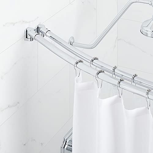 Signature Hardware 466778 60" Curved Brass Shower Rod - color: Chrome