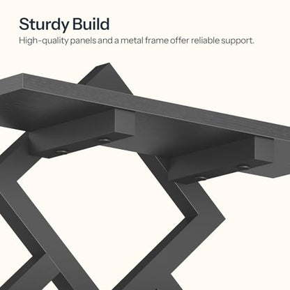 HOOBRO 15" Floating Shelves for Wall, Set of 2 Wall Shelf, 2-Tier Hanging Shelves, Wall Mounted Storage Shelf, Display Rack, for Living Room Bedroom Kitchen Bathroom, Black BB14BJP201 - color: Black