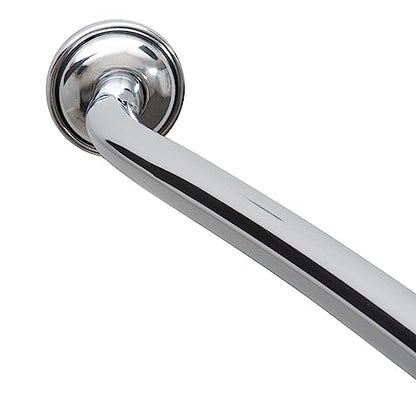 Bath Bliss Curved Shower Rod | Adjustable 42"-72" Inch | Bathroom Shower Curtain and Liner Rod | 33% More Space | Wall Mounted | Easy Installation | Chrome - color: Chrome