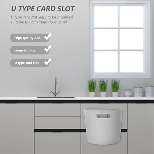 Veemoon Plastic Wall Mounted Trash Can Kitchen Waste Bin with Hanging Design, No Need to Bend, Simple Style, Smooth Polished Surface for Home, Bathroom, or Office Use