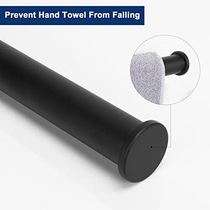 NearMoon Hand Towel Holder/Towel Ring, Thicken Stainless Steel Hand Towel Bar for Bathroom, Rustproof Wall Mounted Towel Rack, Contemporary Style Bath Accessories, 9 Inch (1 Pack, Matte Black) - color: Matte Black