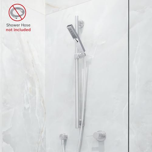 G-Promise All Metal Square 3 Function Handheld Shower Head(Chrome) | All Metal Construction, 3 Function Modes with Massage, Modern Look, Push Switch, Easy Installation - color: Chrome, style: Square