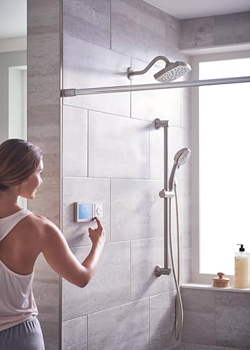 Moen Brushed Nickel Eco-Performance 4-Spray Pattern Handheld Showerhead with 69 Long Hose and 30-Inch Slide Bar, 3669EPBN - color: Brushed Nickel