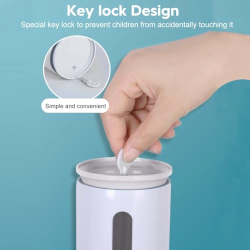Soap Dispenser Wall Mount 17oz Drill Free ABS Hand Soap Shower Dispenser with Adhesive and Screws No Leakage Shampoo and Conditioner Dispenser Large Capacity for Bathroom Kitchen-White,1PACK
