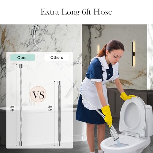 Shower Hose, 79 Inches Extra Long Stainless Steel Handheld Shower Head Hose Replacement with Brass Insert and Nut, Flexible Hose Extension for Hand Held Shower Head - color: Chrome