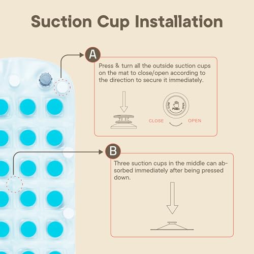 Bubble Bath Massager Mat for Bathtub, 47.24" x 14.57" Full-Body Heated Air Spa with 6-Level Adjustable Bubbles, Non-Slip Waterproof Design, Remote Control, For Stress, Muscle Relief & Relaxation, Aqua - color: Aqua