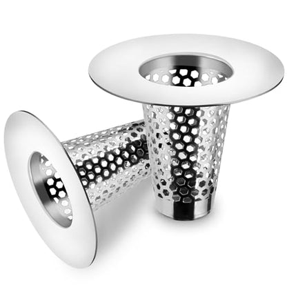 2PCS Bathroom Sink Drain Strainers, 1" Small Conical Premium Stainless Steel Porous Hair Catcher, Drainer Filter, Fit for 1.20"-1.60", Depth Than 1.60" Drain Hole