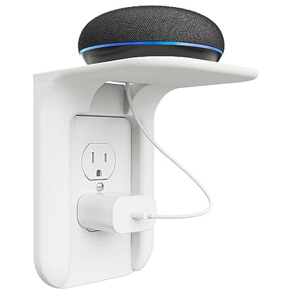 WALI Outlet Shelf Wall Holder, Bathroom Shelf up to 10lbs Standard Vertical Duplex Wall Organizer for Smart Home Decor Space Saving Power Tools, Toothbrush (OLS001-W), 1 Pack, White - size: Small