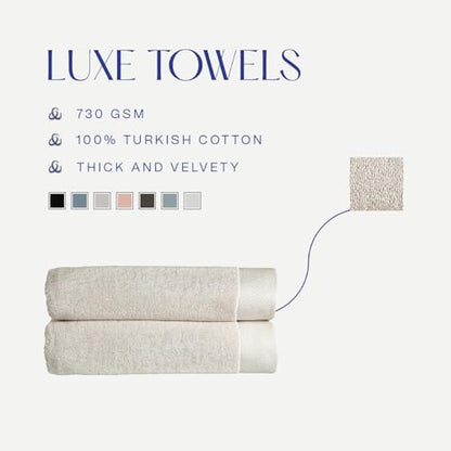 Christy Luxe 6 Piece Towel Set | French Gray | Luxe Heavyweight 100% Turkish Cotton | Ultra Soft | Super Absorbent | 730GSM | 2 Bath Towels 2 Hand Towel 2 Face Cloths - color: French Gray, size: 2 Bath, 2 Hand and 2 Face Towels