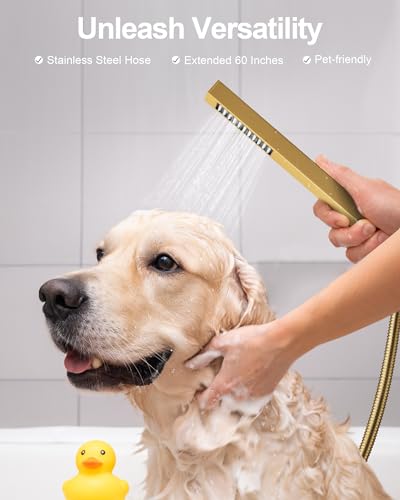10" Shower Faucet Set with Tub Spount, High Pressure Rainfall Shower Head and Handheld Sprayer Combo, Bathroom Tub Shower Faucet Set, Brushed Gold - color: Brushed Gold