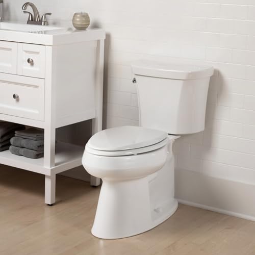 Mayfair Cassel Slow Close Toilet Seat, Easy Clean, Non Slip Premium Wood Seat, Easy Install, Made in USA, Elongated, White, 4-Pack - size: Elongated, style: 4 - Toilet Seats