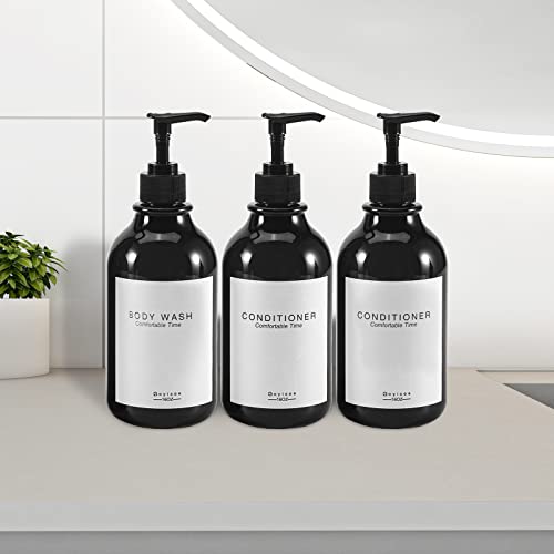 Shampoo and Conditioner Dispenser for Shower Wall,Shower Soap Dispenser 3 Chamber No Drill,Refillable for Shampoo Lotion Oil Shower Soap Hand Soap and Dish Soap… - color: 3 B-black