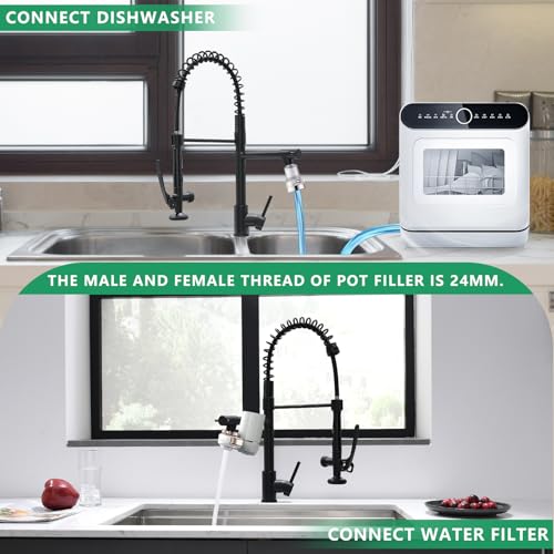 Fapully Black Kitchen Faucet,Commercial Pull Down Kitchen Sink Faucet | with Sprayer, 360 Swivel, 1.8GPM Water Flow - color: Matte Black, style: Classic