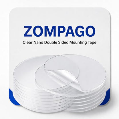 ZOMPAGO Heavy Duty Double Sided Mounting Circle Tape Picture Hanging 80PCS | Waterproof, strong high strength adhesion, removable no residue, shower applicable, durable wall mounting adhesive dots - size: 80PCS（Circle）