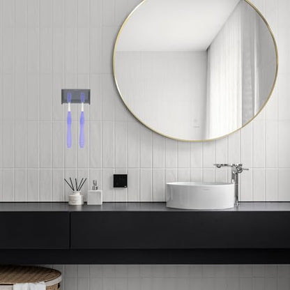 Wall-Mounted Toothbrush Holder with Cover, 2-Slot Organizer for Bathroom, Shower, Dorm, Cabinet (Clear) - color: Clear