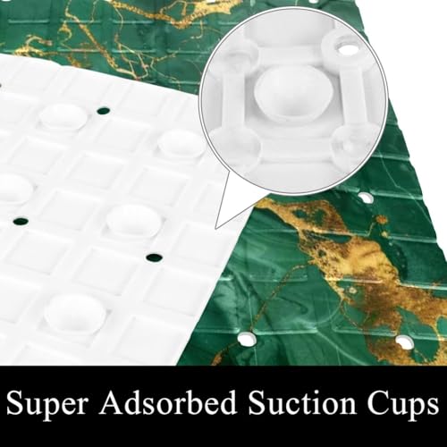 Shower Mat Non Slip 26.8 x 15.1 Inches, Emerald Marble Bathtub Mat Shower Stall Mats with Suction Cups and Drain Holes, Non Slip Bath Mat for Tub for Elderly & Kids - color: Multi 2