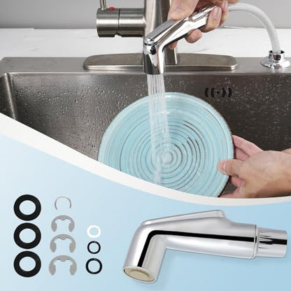 Hygie Rinse Universal Fit Kitchen Sink Spray Attachment, Silver Chrome | NSF/ANSI/CAN 372 Certified, Kitchen Sink Side Sprayer Head Compatible with Delta, Moen, Kohler and OEM Brands Spray Head - color: Chrome, style: Nozzle Head Only