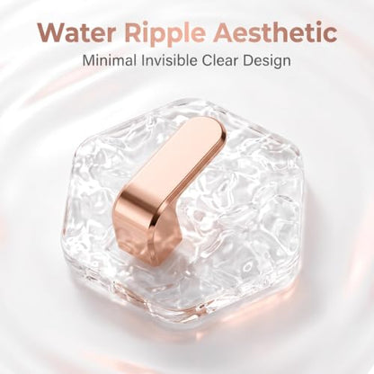 Water Ripple Hexagonal Self Adhesive Hooks, Self-Adhesive Hooks 10Pack Hexagonal Ripple Design, Drill Bathroom Kitchen Wall Hooks for Towels, Keys & Home Decor