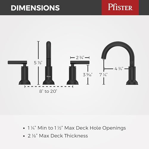 Pfister Capistrano Bathroom Sink Faucet, 8-Inch Widespread, 2-Handle, 3-Hole, NSF Certified, Spot Defense Matte Black Finish, LF049CSOSDB (Pack of 3) - color: Spot Defense Matte Black, size: 3 Pack