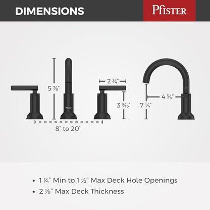 Pfister Capistrano Bathroom Sink Faucet, 8-Inch Widespread, 2-Handle, 3-Hole, NSF Certified, Spot Defense Matte Black Finish, LF049CSOSDB (Pack of 3) - color: Spot Defense Matte Black, size: 3 Pack
