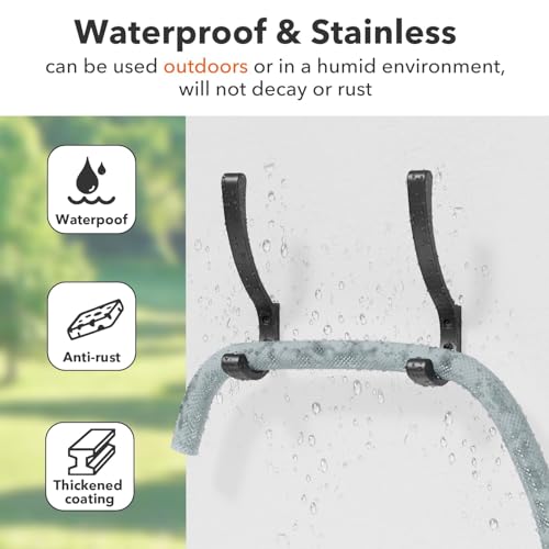 saffruff 8-Pack Wall Mount Coat Hooks, Heavy Duty Metal Hooks for Hanging Clothes, Backpack, Bag,Towel & Jacket, Strong 30 lbs Hold Closet Hanger, Black - size: 8 Pack