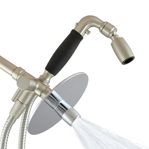 High Sierra® Lead-Free Metal 3-way Combo Shower Kit. Built in Diverter Valve Effortlessly Diverts Flow from the Fixed Shower Head to the Handheld and back - Ultra Low Flow 1.25 GPM - Brushed Nickel - color: Brushed Nickel, size: 1.25 GPM