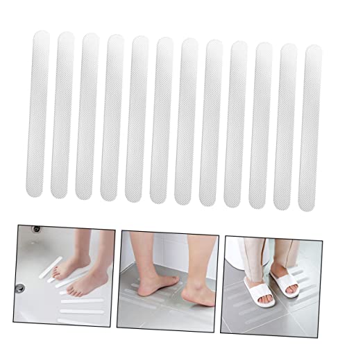 SOLUSTRE 3sets Skid Bathtub Stickers Transparent Non Slip Strips for Bathtubs Showers Stairs Pools Easy Installation Strong Adhesion for Safety Wet Areas 12pcs*3