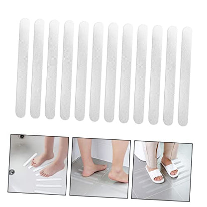 SOLUSTRE 3sets Skid Bathtub Stickers Transparent Non Slip Strips for Bathtubs Showers Stairs Pools Easy Installation Strong Adhesion for Safety Wet Areas 12pcs*3