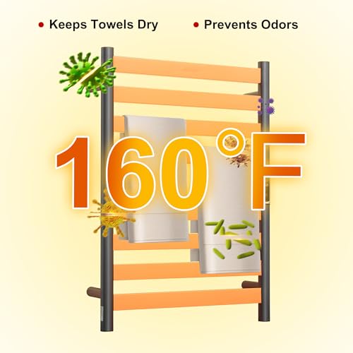 Heated Wall Mounted Electric Towel Warmer Rack,Timer & Temperature Control, 8 Bar Stainless Steel Towel Heater for Bathroom (Gunmetal Grey, 8 Bars) - color: Gunmetal Grey, size: 8 Bars
