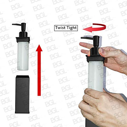 BGL Soap Dispenser Stainless Steel 304 Wall Mount Black Liquid and Soap Dispenser for Kitchen and Bathroom - color: Black
