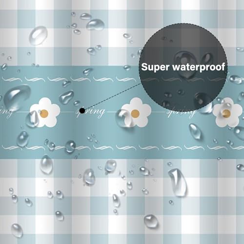 Plastic Shower Liner - Premium EVA 5G Shower Curtain Liner with Rustproof Grommets and 3 Weighted Magnets, Waterproof Shower Curtain for Bathroom(Checkered Flower, 72”*72”) - color: Checkered Flower, size: 72”*72”