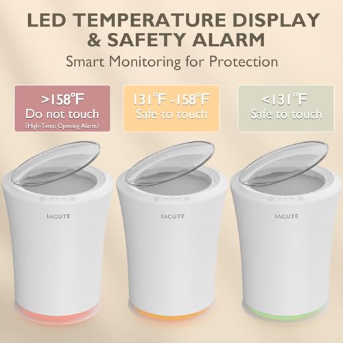 Lagute Towel Warmer for Bathroom, 3-Level Timer, Warning Alarm & RGB Light, Auto Shut-Off, 20L Heating Bucket for Bathrobe, Blanket, Ideal for Gifts, White - color: White