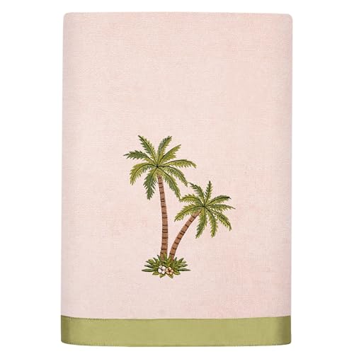 Flourish 4-Piece Premium Towel Set, Island Style Embroidery, Plush Turkish Cotton, Durable & Quick Dry, Elegant Bath Ensemble, 2 Bath 2 Hand Towels, Blush - color: Blush, size: 2 Pcs Bath 2 Pcs Hand Towel