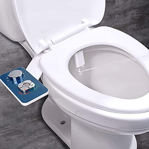 Non-Electric Mechanical Bidet for Toilet with Self Cleaning Dual Nozzle(Frontal & Rear Wash) Adjustable Water Pressure, Fresh Water Bidet Toilet Seat Attachment