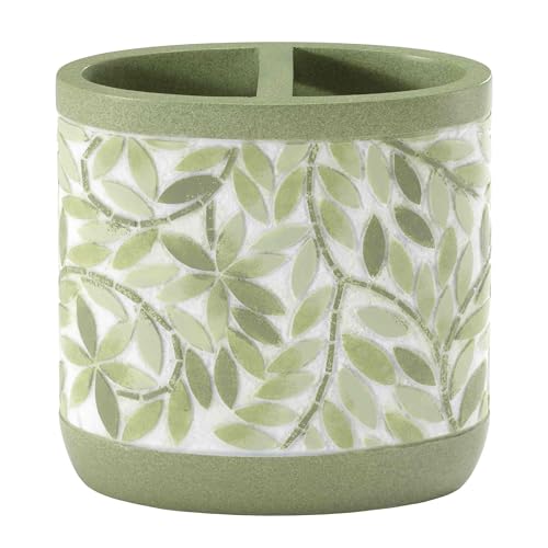 Avanti Linens - Toothbrush Holder, 100% Hand-Painted Resin Bathroom Accessories, Botanical Home Decor (Stratford) - size: Toothbrush Holder