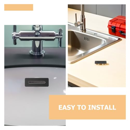 Sink Trim Overflow Cover: Rectangle Sink Overflow Rings - Basin Drain Cover Hole Insert - Spillover Water Stopper - Basin Trim Drain Cap for Bathroom