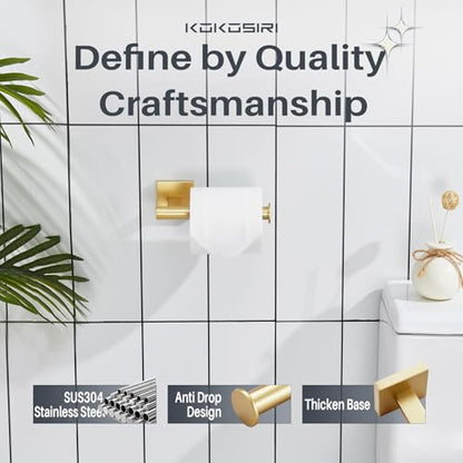 KOKOSIRI Toilet Paper Holder Tissue Paper Dispenser for Bathroom Toilet Roll Holder Wall Mounted, Brushed Gold Stainless Steel B2008BG - color: Brushed Gold, size: Vertical