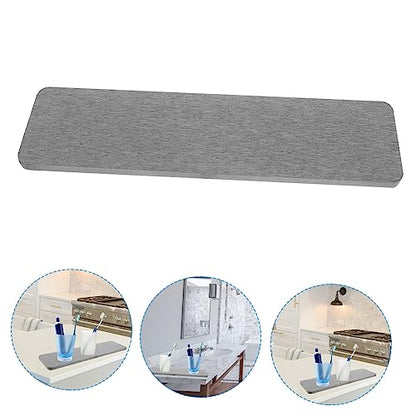 Alipis Diatomite Absorbent Bath Mat 16 x 12 Quick Dry Water-Resistant Kitchen Countertop Coaster for Bathrooms Sinks and Vanities Non-Slip Base